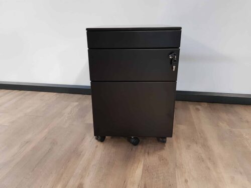 Metalen ladeblok dossierlade + pennenlade (Zwart)