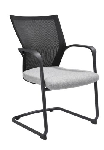 Vergaderstoel mesh wolvilt (Licht grijs)