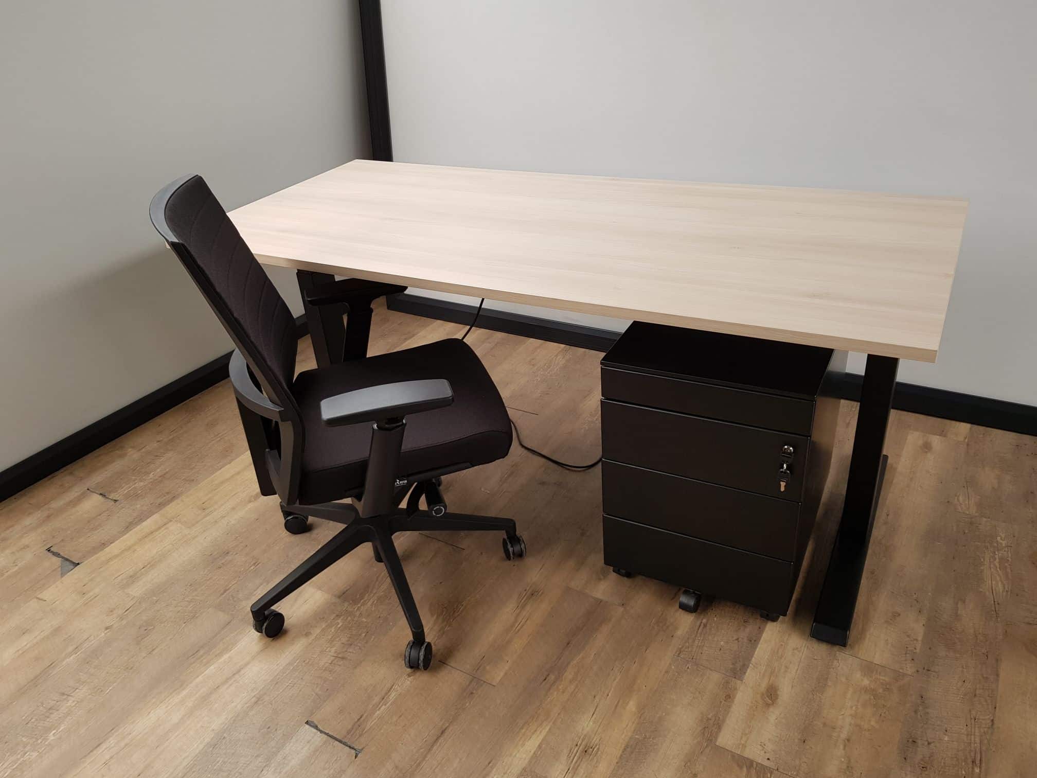 Elektrische verstelbaar zit sta bureau (Zwart)