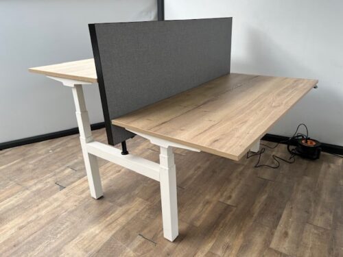 Duo zit sta bureau elektrisch wit