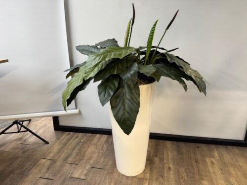 Kunstplant + plantenbak wit