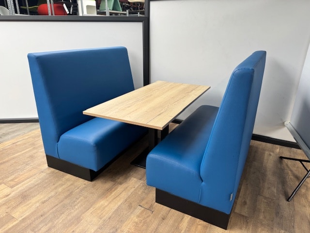 Davant treinbank blauw kunstleder