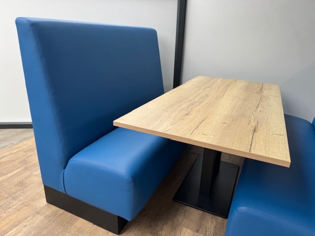 Davant treinbank blauw kunstleder