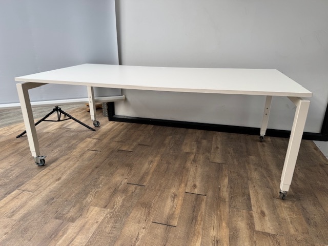Verrijdbare vergadertafel wit 200 x 100