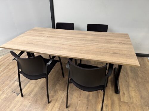 Vergadertafel Work 200 x 100 zwart