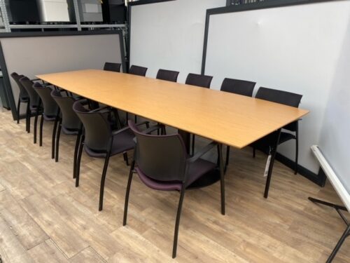 Grote vergadertafel 400x120 cm (zwart)