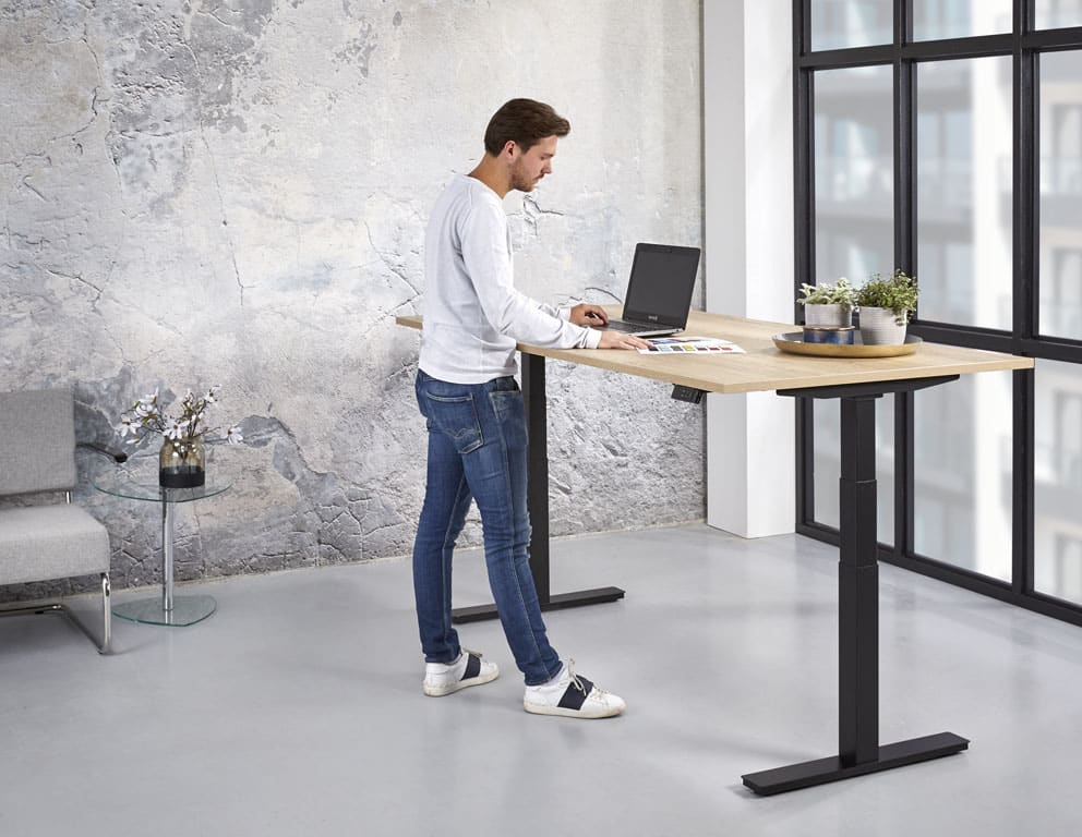 Outlet zit sta bureau professional elektrisch verstelbaar antraciet