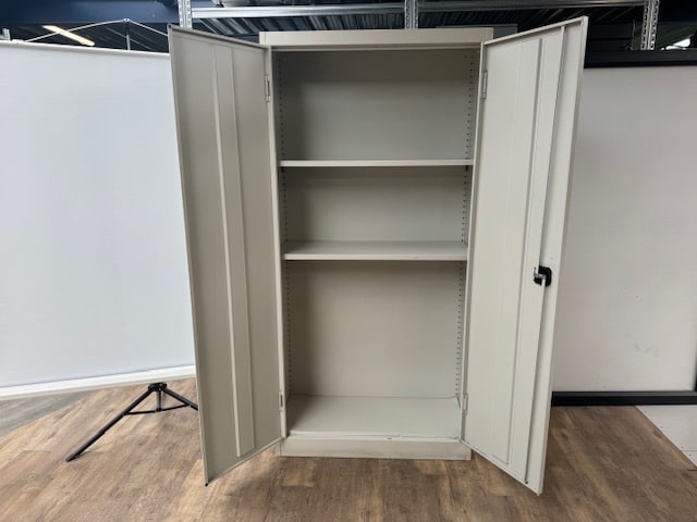 Licht grijze draaideurkast van 195x95x41 cm