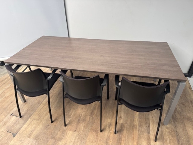 Q-line vergadertafel 220 x 100 antraciet eiken