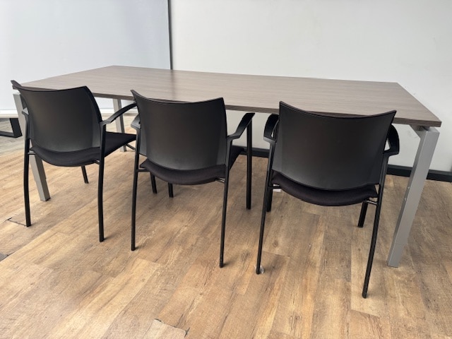 Q-line vergadertafel 220 x 100 antraciet eiken