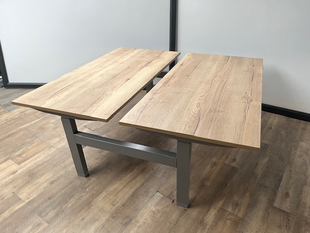 Elektrisch duo zit-sta bureau (aluminium)