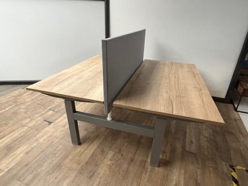 Elektrisch duo zit-sta bureau (aluminium)