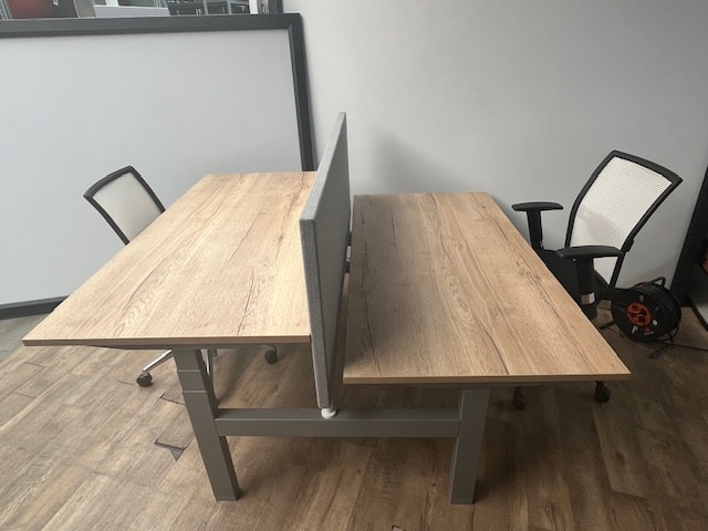 Elektrisch duo zit-sta bureau (aluminium)