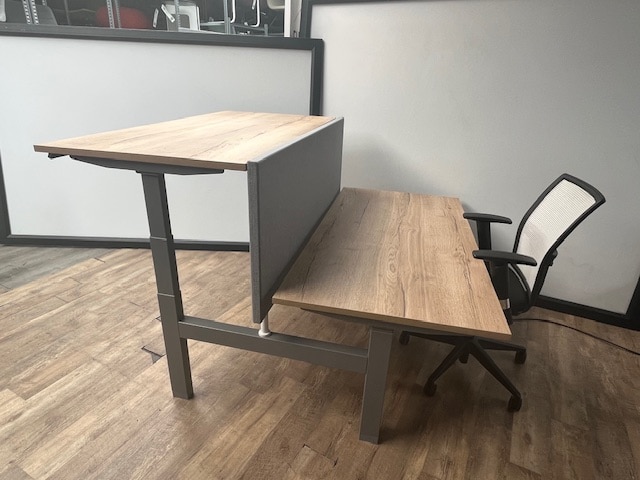 Elektrisch duo zit-sta bureau (aluminium)
