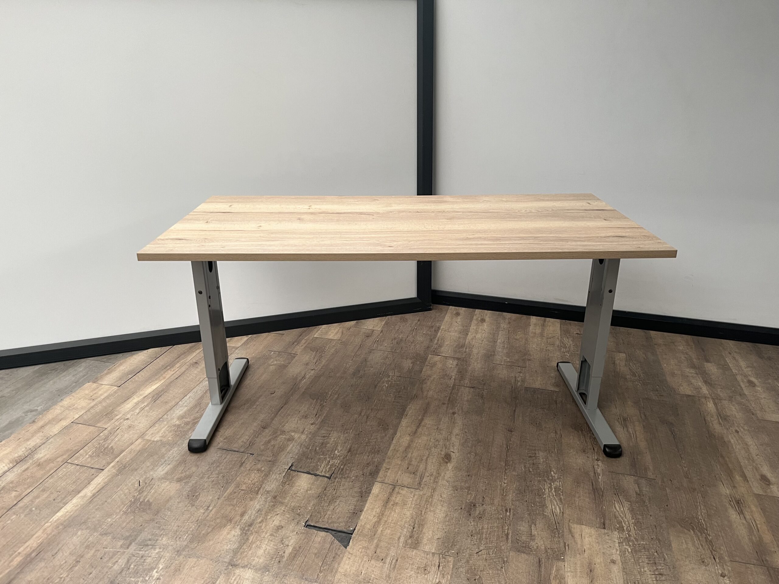 Bureau T-poot Aluminium + Nieuw blad