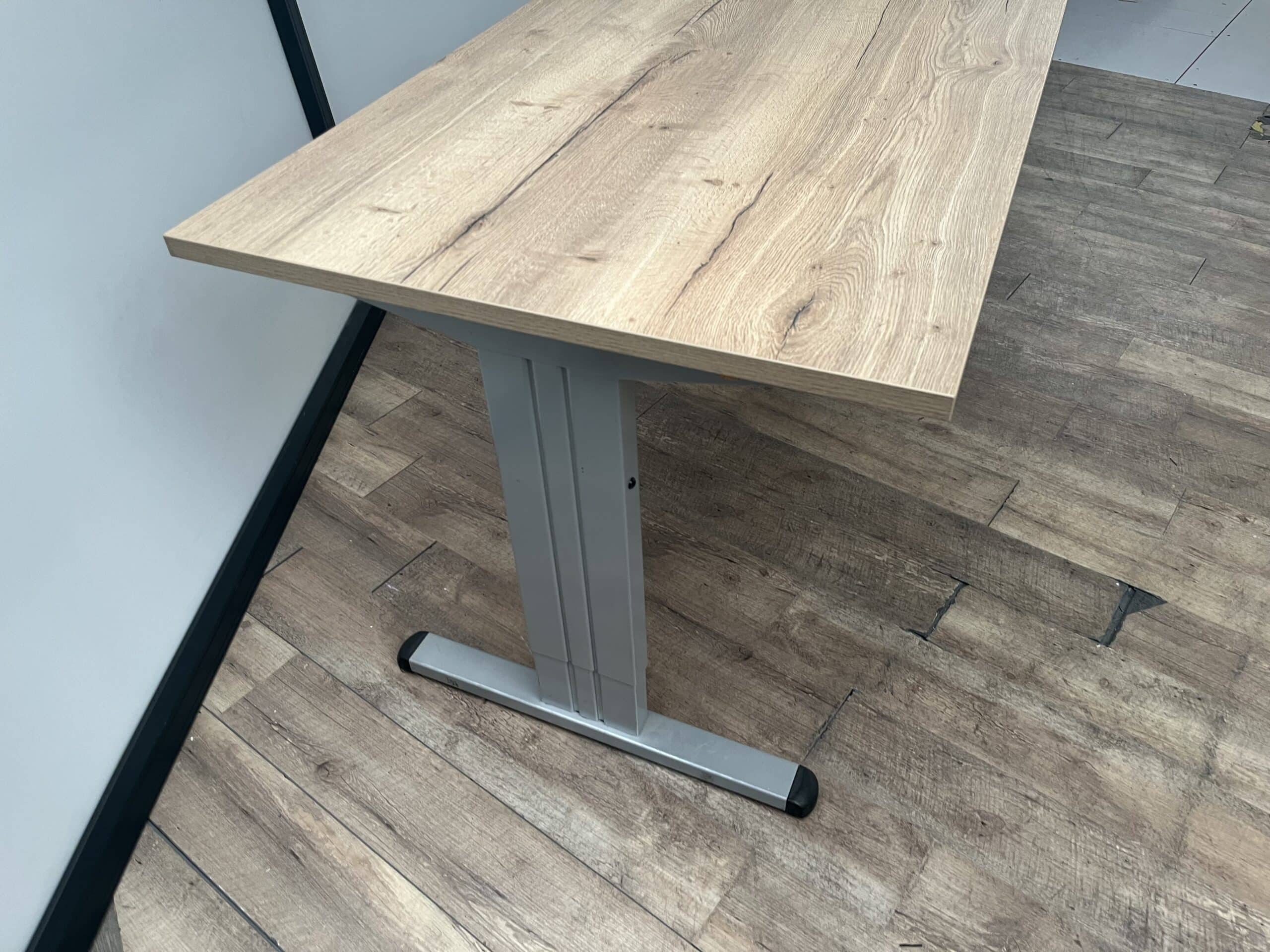 Bureau T-poot Aluminium + Nieuw blad