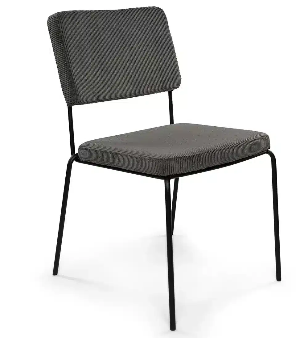 Ribstoel zonder armleuning (Antraciet)