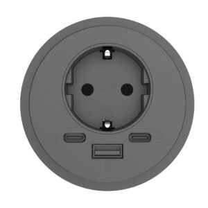 inbouwspot 1x stoom + usb A en C +USB c Data