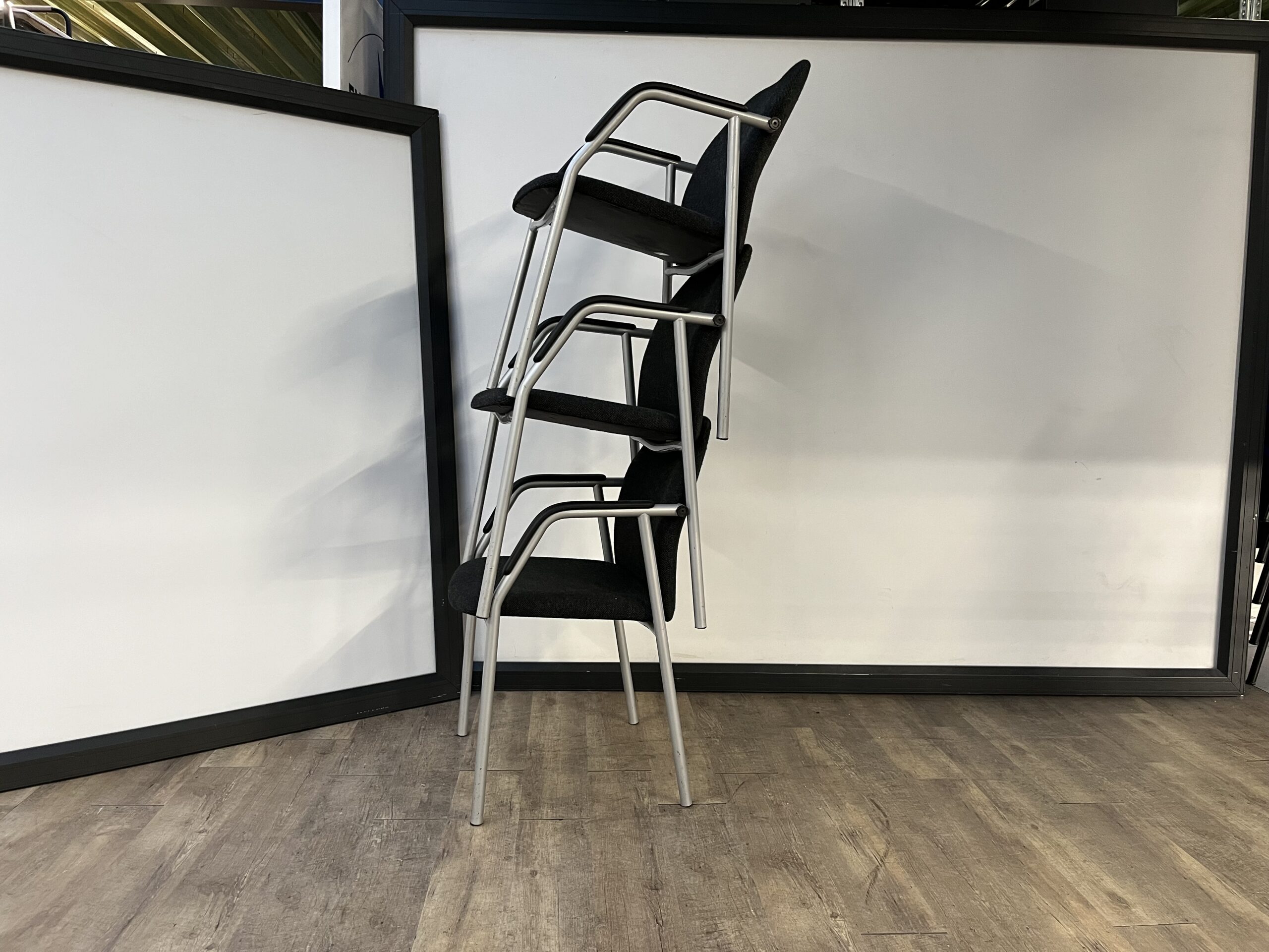 Vergader/kantinestoel Aluminium-antraciet