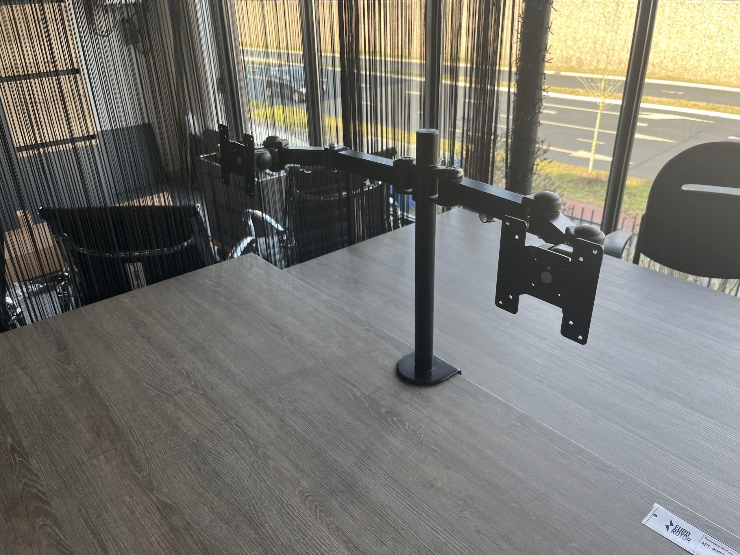 Dubbele monitorarm (Zwart)
