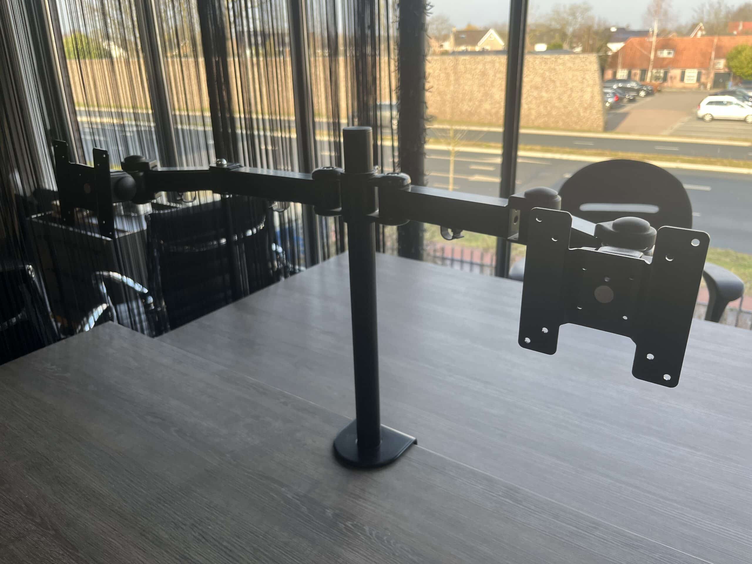 Dubbele monitorarm (Zwart)