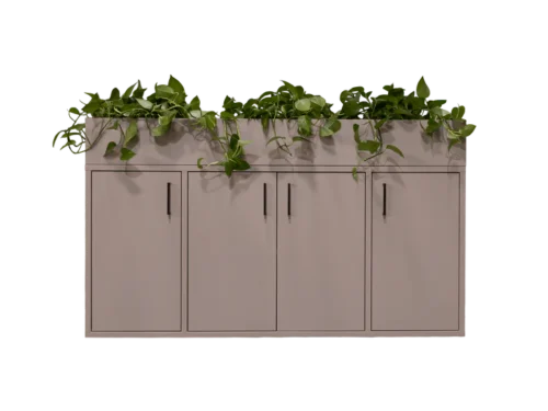 Dressoir kast urban met plantenbak indeaal voor een kantoorinrichting waar ook beplating terug mag komen